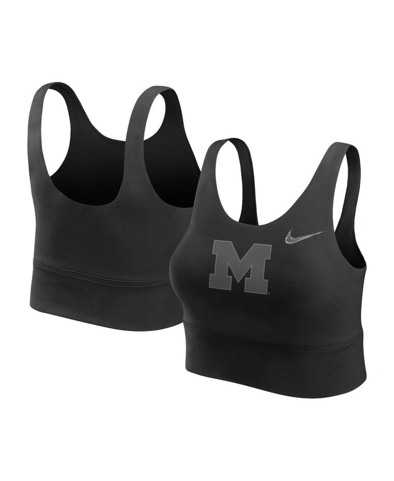 Women's Black Michigan Wolverines Performance Longline Sports Bra