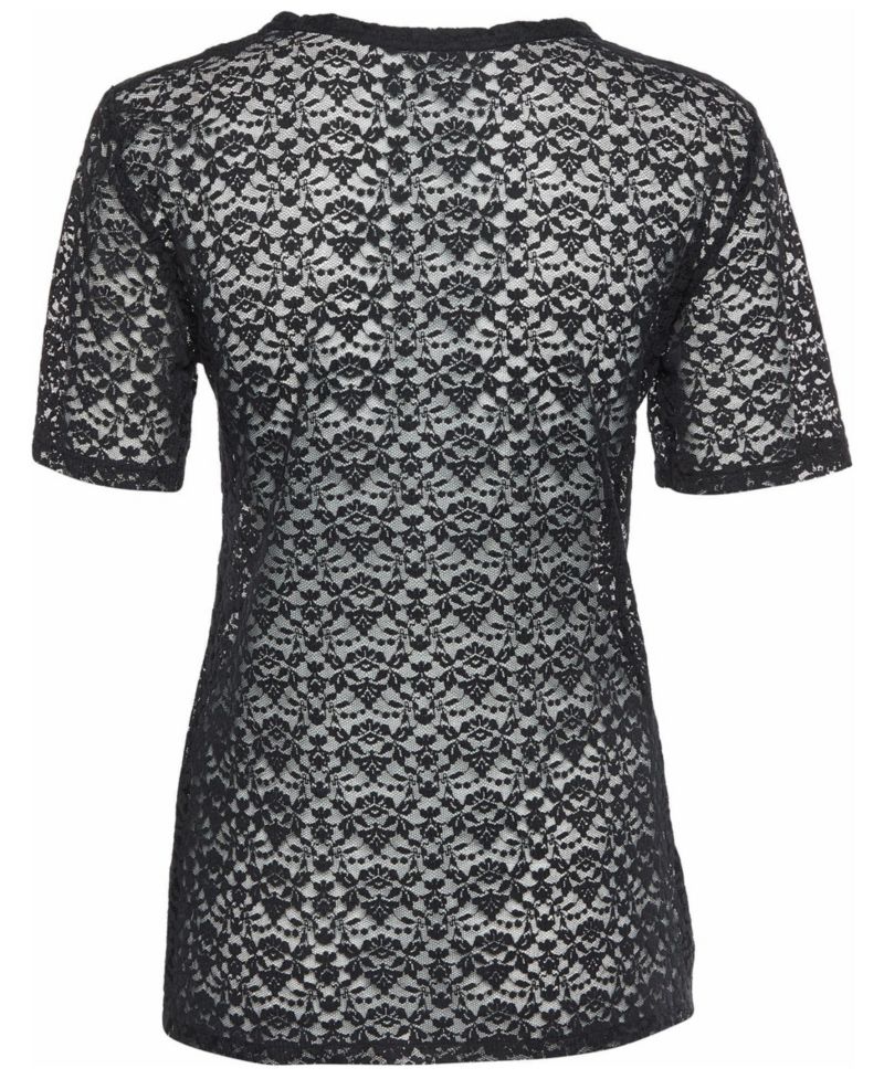 Stella McCartney Women's Sheer Lace Short-Sleeve Top