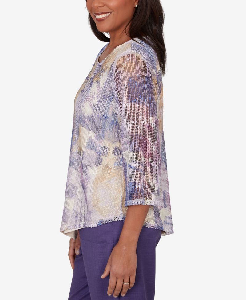 Petite Grand Bazaar Stained Glass Mesh Top with Necklace