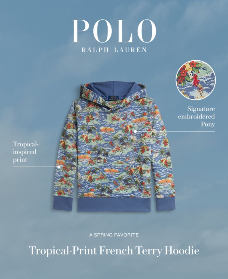 Boys' 8-20 Tropical-Print Hoodie