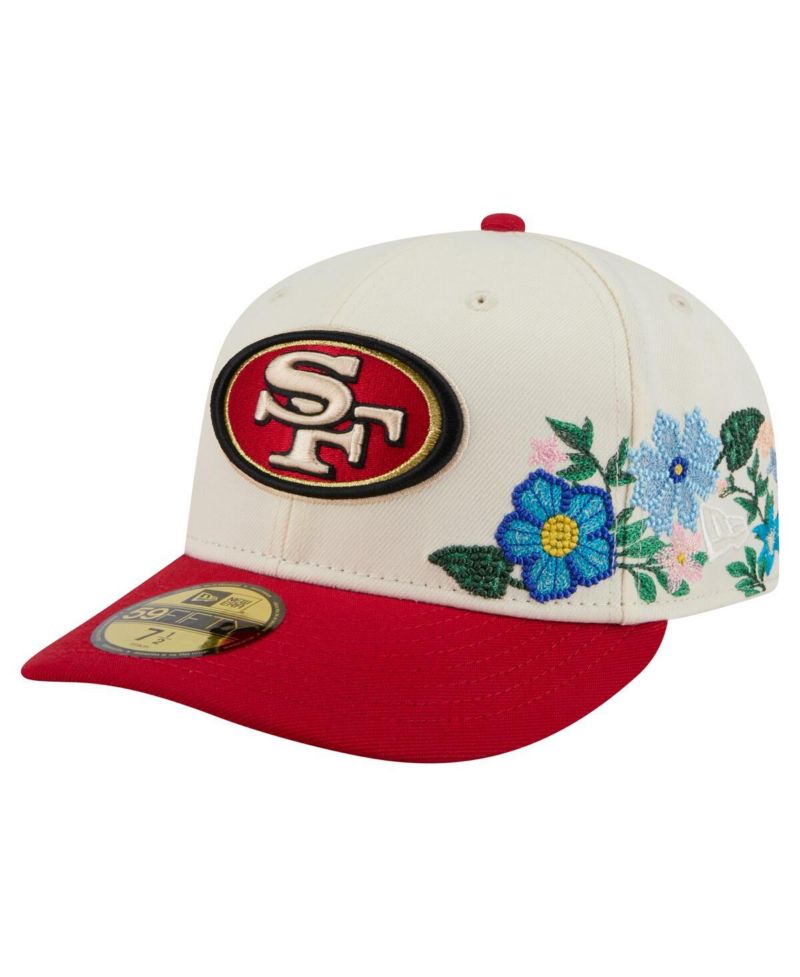 Men's Cream/Scarlet San Francisco 49ers Tonal Floral 59FIFTY Fitted Hat