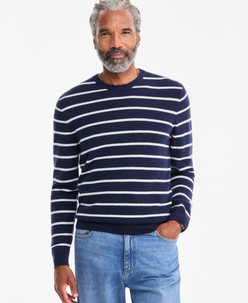 Men's Cashmere Sailor Stripe Sweater, Macy's Exclusive