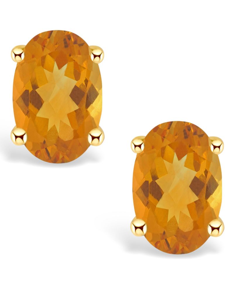 Citrine (7/8 ct. t.w.) Stud Earrings in 14K Yellow Gold or 14K White Gold