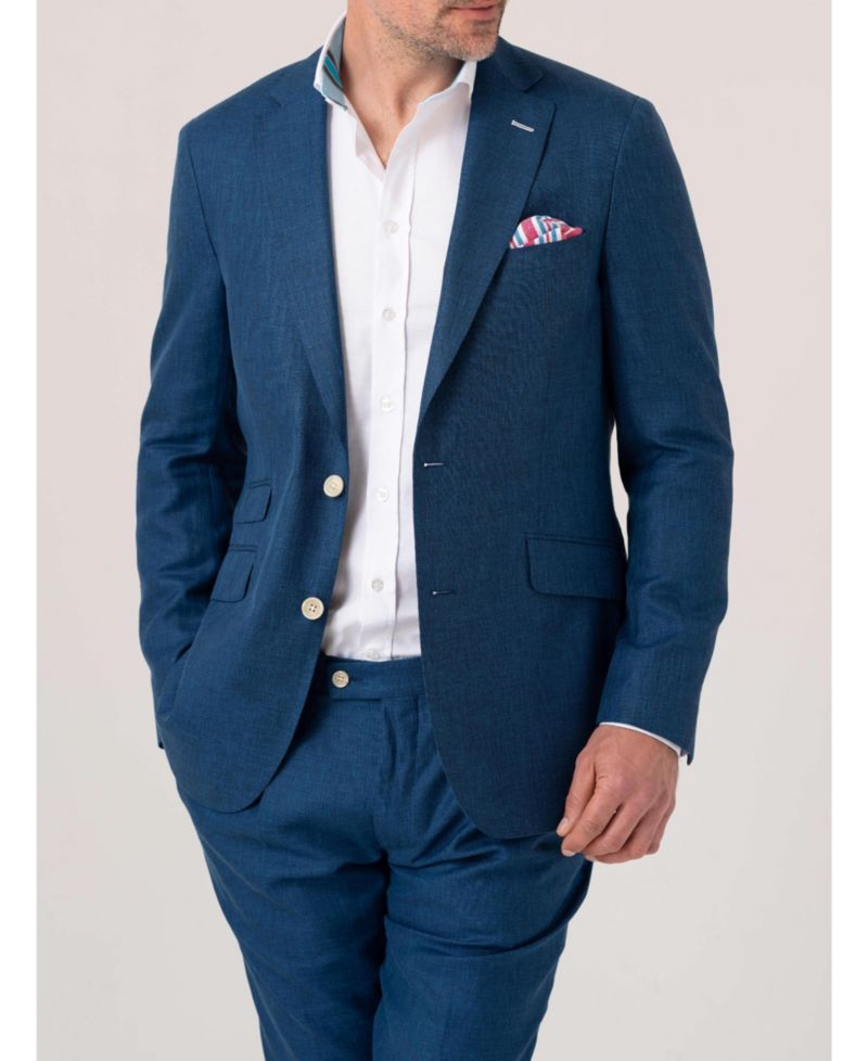 Men's Linen/Wool/Silk Blend Tailored Blazer