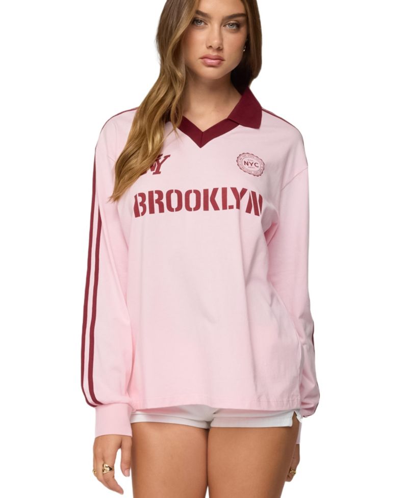 Women's Brooklyn Contrast Oversized Polo Top
