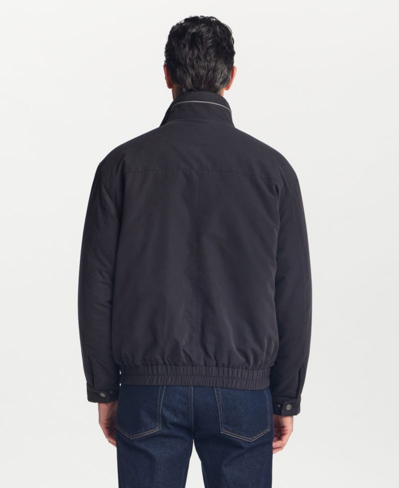 Men's Microfiber Fleece-Lined Bib Front Bomber Jacket