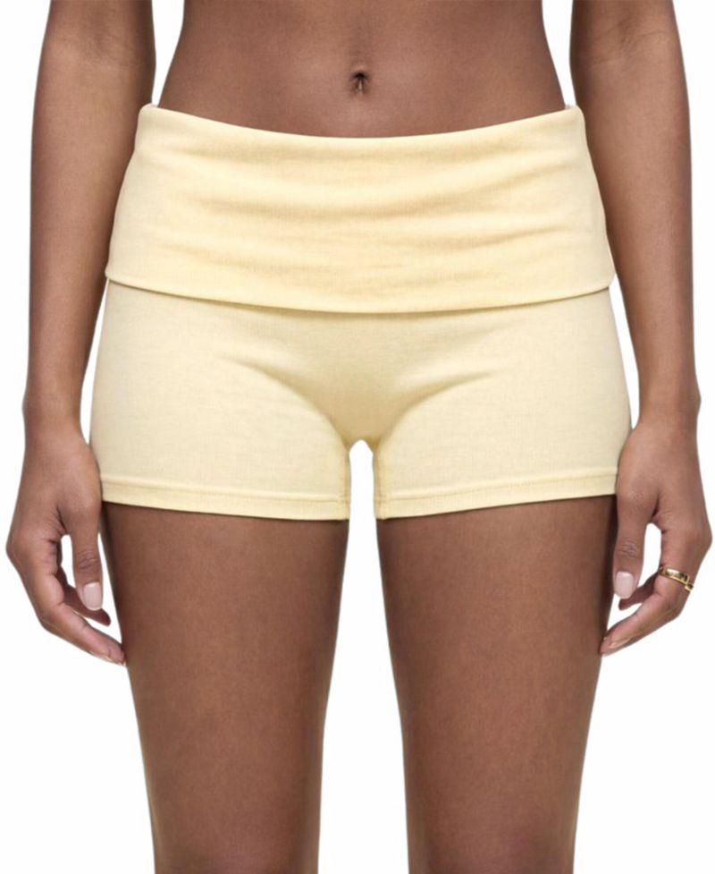 Women's Audrea Ribbed Foldover Biker Shorts