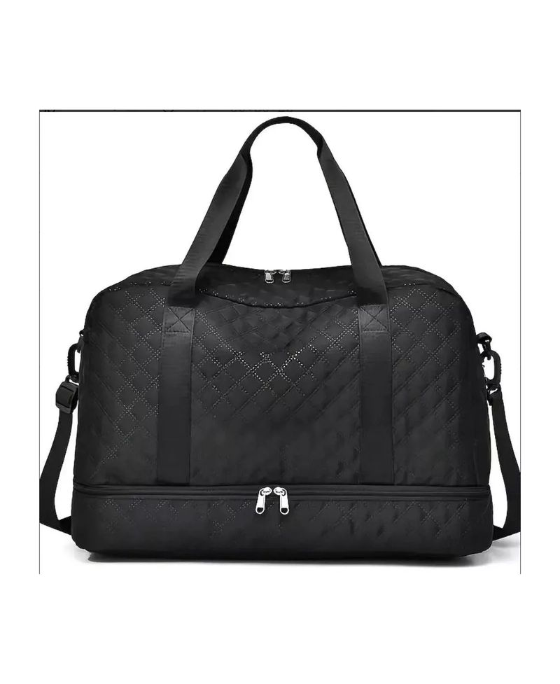 Three-dimensional Diamond Patterned Small Square Tote, Crossbody bag with Dry Wet Separation & Double-sided Pockets