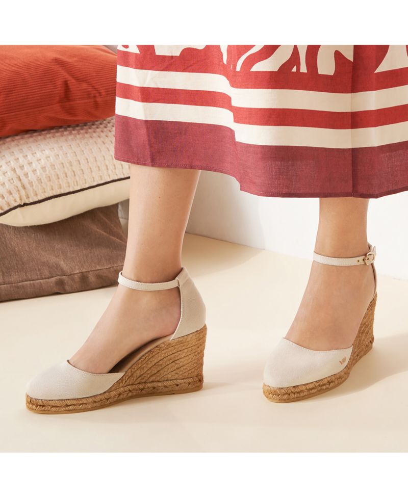 Women's Estartit Canvas Espadrille Wedges Ankle Strap