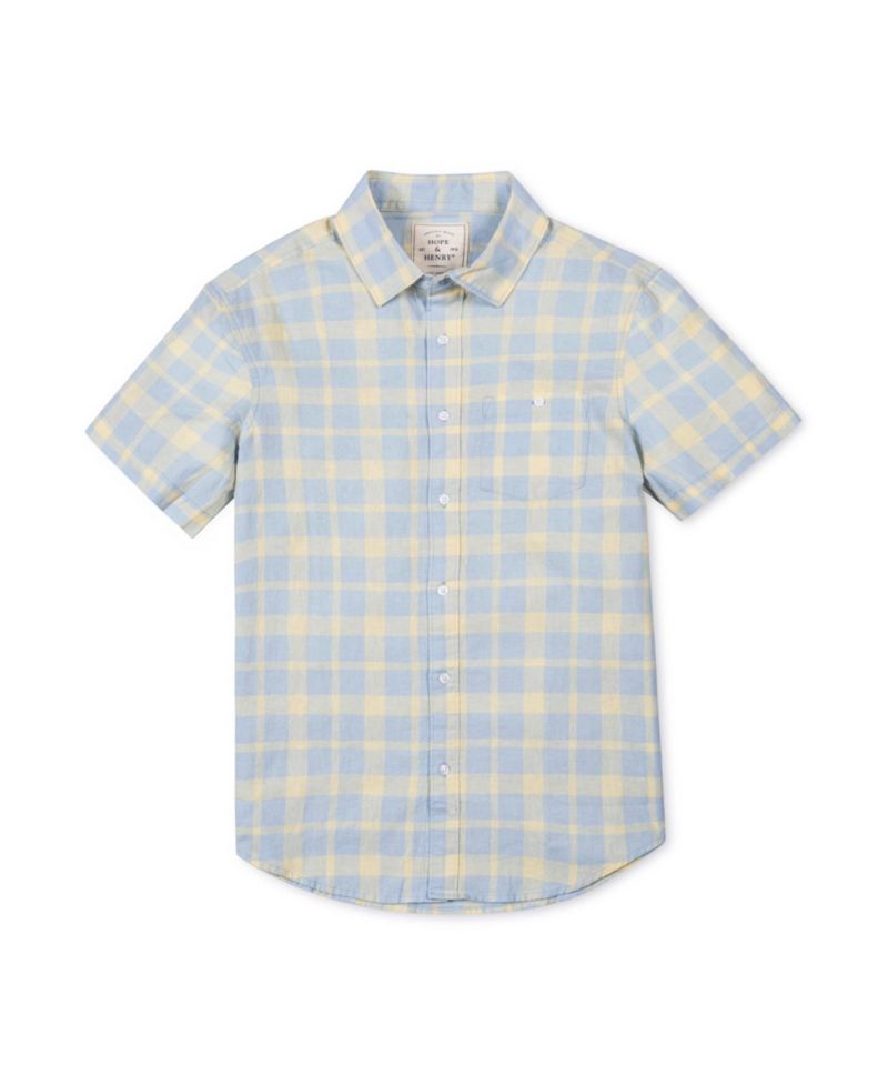 Men's Hope and Henry Linen Short Sleeve Button Down Shirt