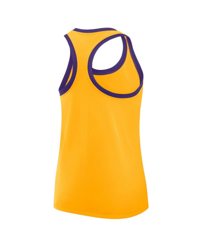 Women's Gold LSU Tigers Uni Name Tri-Blend Dri-FIT Tank Top