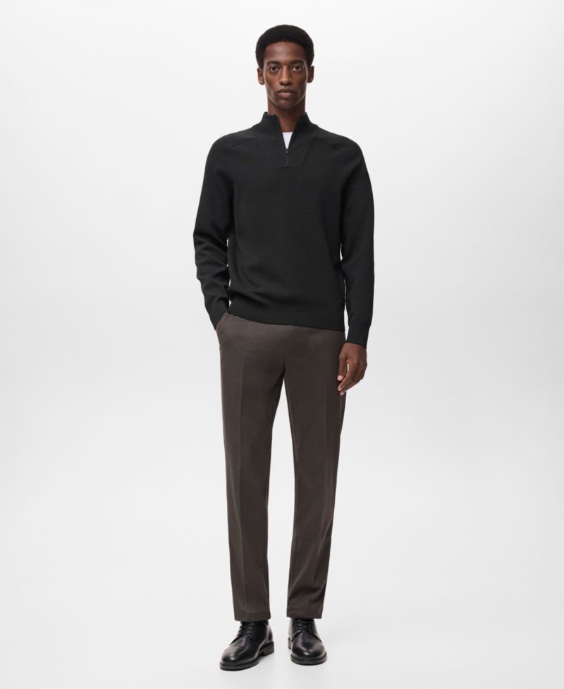 Men's Breathable Zip-Neck Sweater