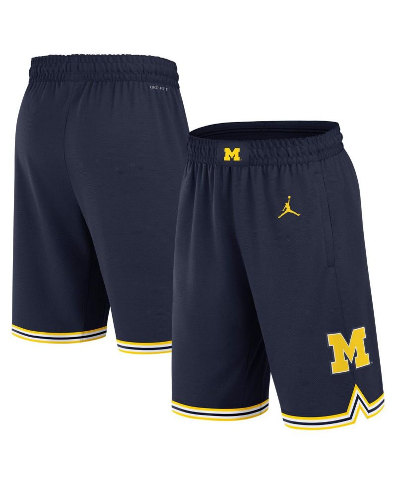 Men's Navy Michigan Wolverines Road Replica Performance Basketball Shorts