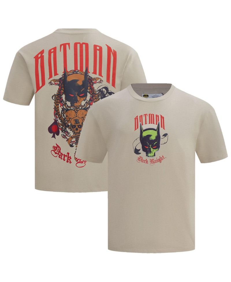 Men's Tan Batman Comics Olde English T-Shirt