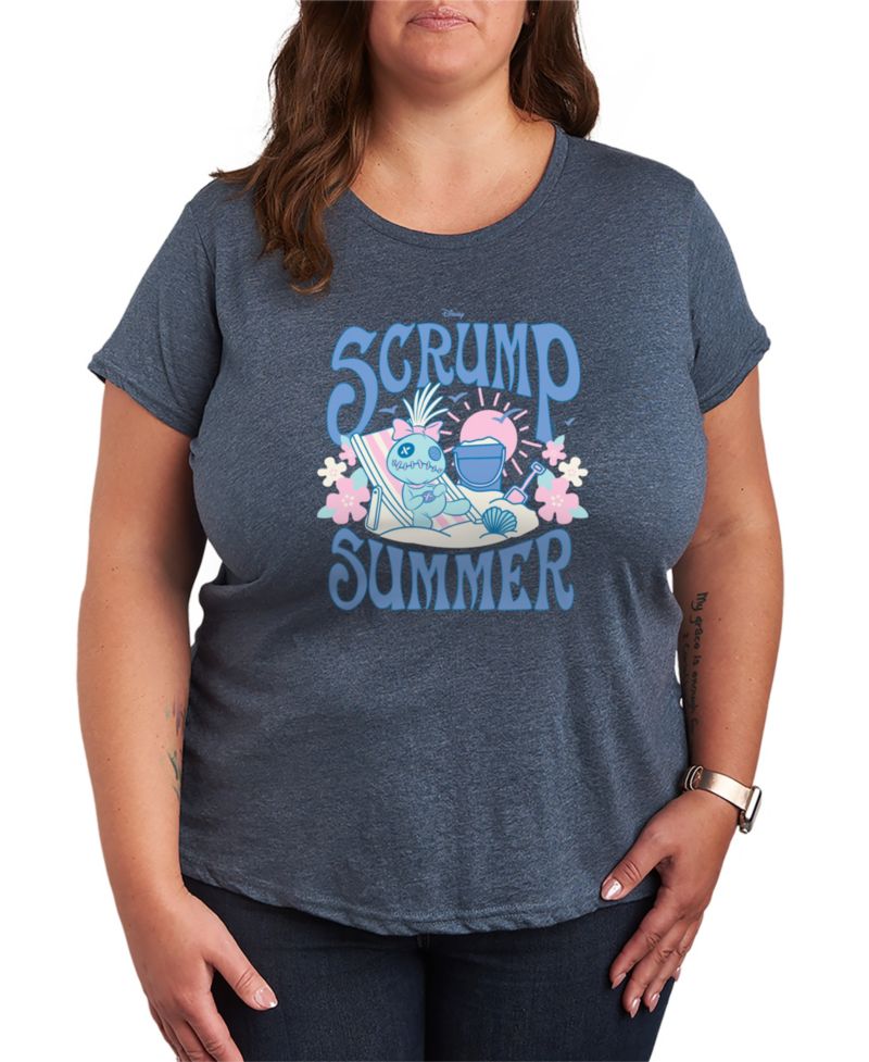 Plus Size Lilo Stitch Scrump Summer Short-Sleeve Graphic T-Shirt