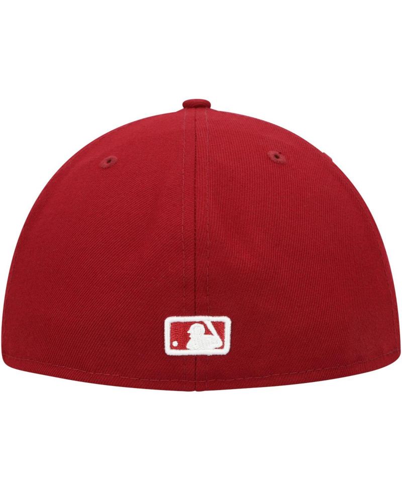 Men's Cardinal Tampa Bay Rays White Logo 59FIFTY Fitted Hat