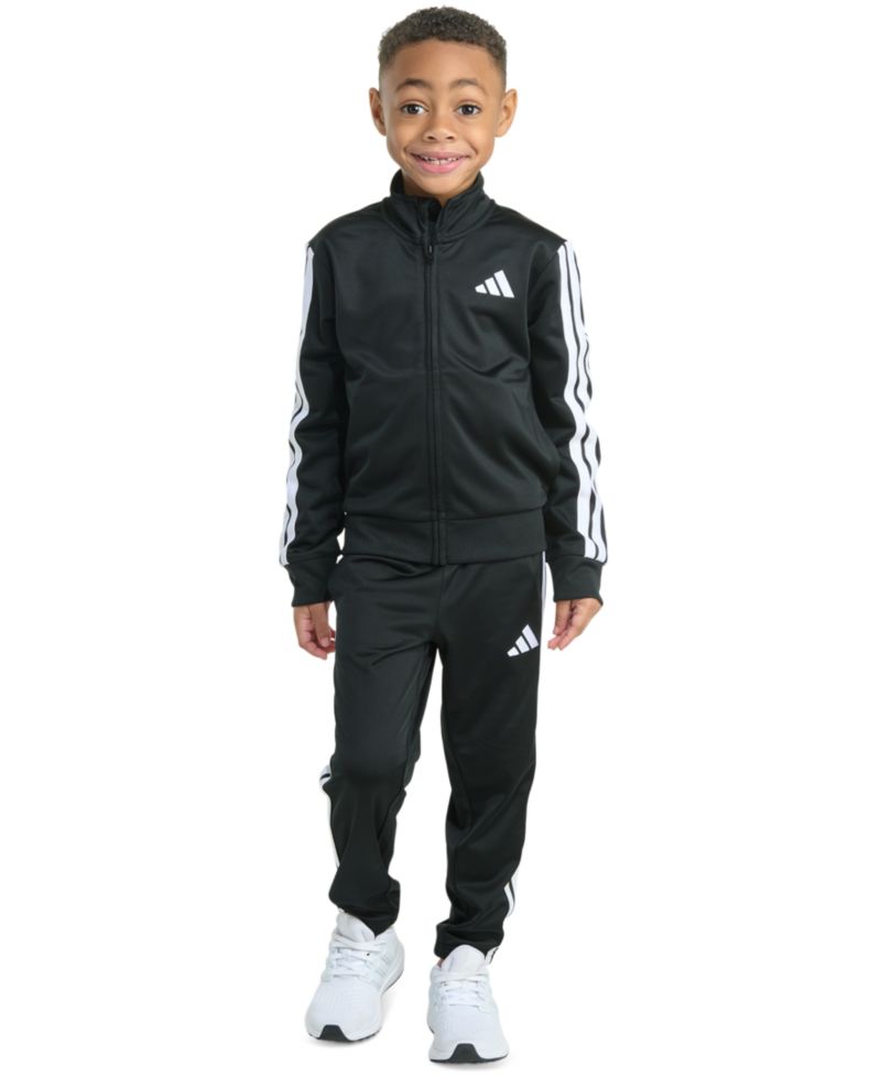 Toddler & Little Boys Tricot Long-Sleeve Essential 3-Stripe Track Jacket & Pants, 2 Piece Set