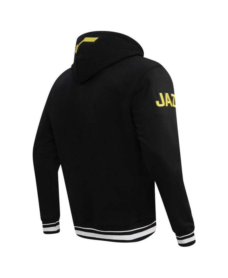 Men's Black Utah Jazz Script Tail Pullover Hoodie