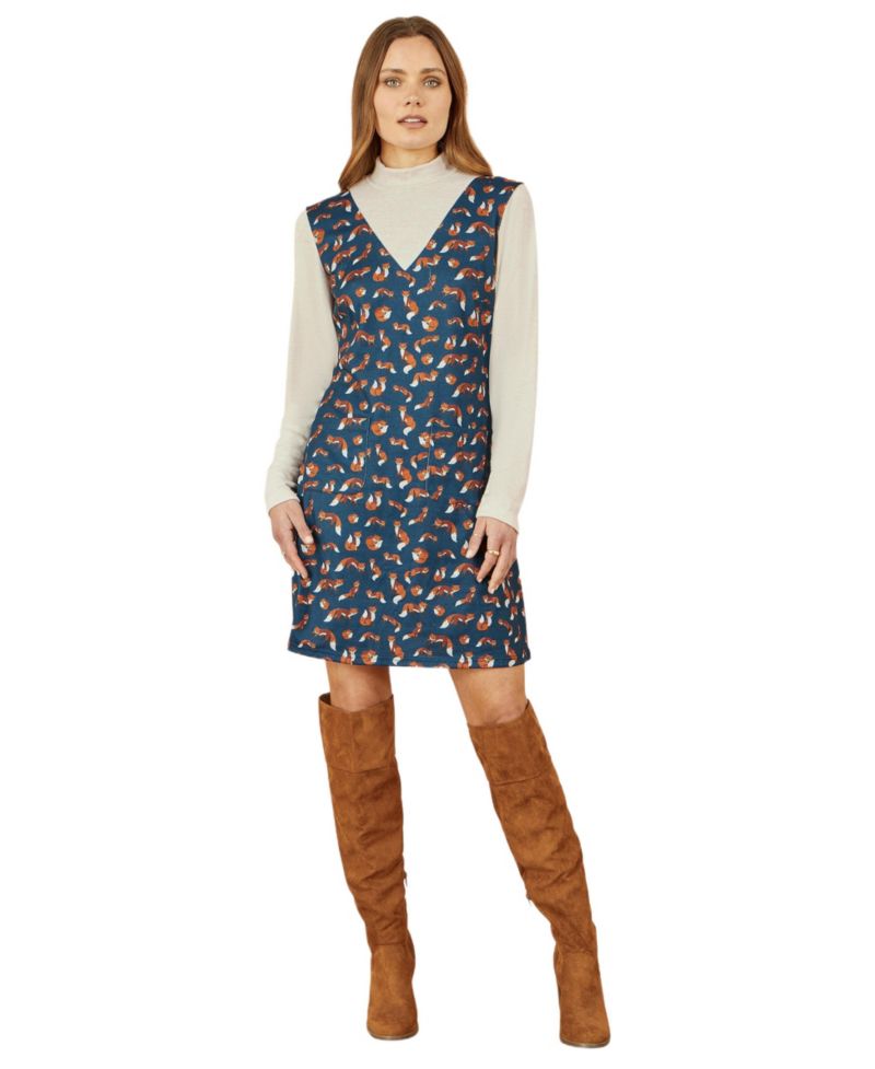Women's Fox Long Sleeve Layered Tunic Dress