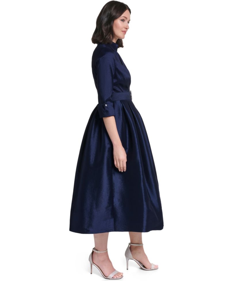 Petite Wedding Guest 3/4-Sleeve Embellished Dress