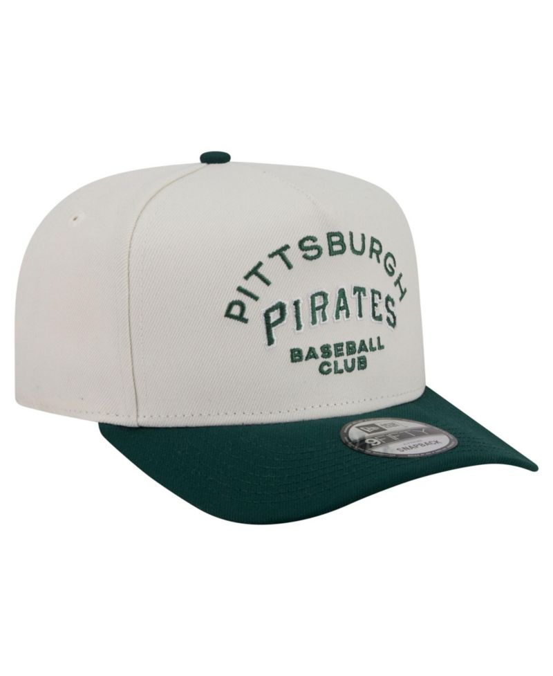 Men's Cream/Dark Green Pittsburgh Pirates Chrome A-Frame 9FIFTY Snapback Hat