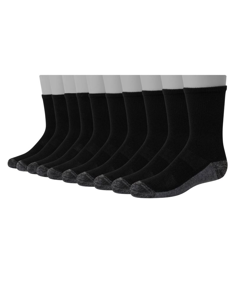 Big Boys Ultimate Crew Socks, Pack of 10