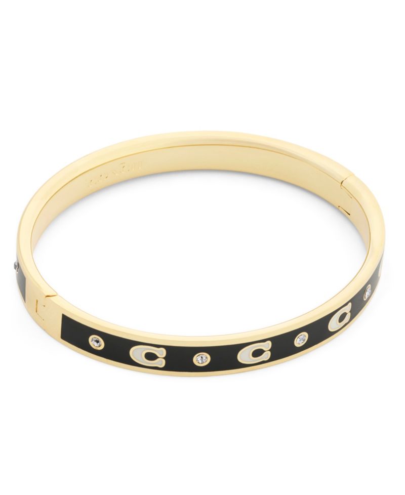 Faux Stone Signature Repeated C Stone Bangle Bracelet