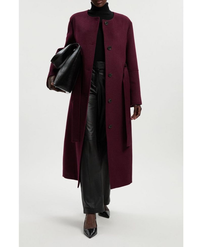 Women's Wool Single Breasted Belted Maxi Coat