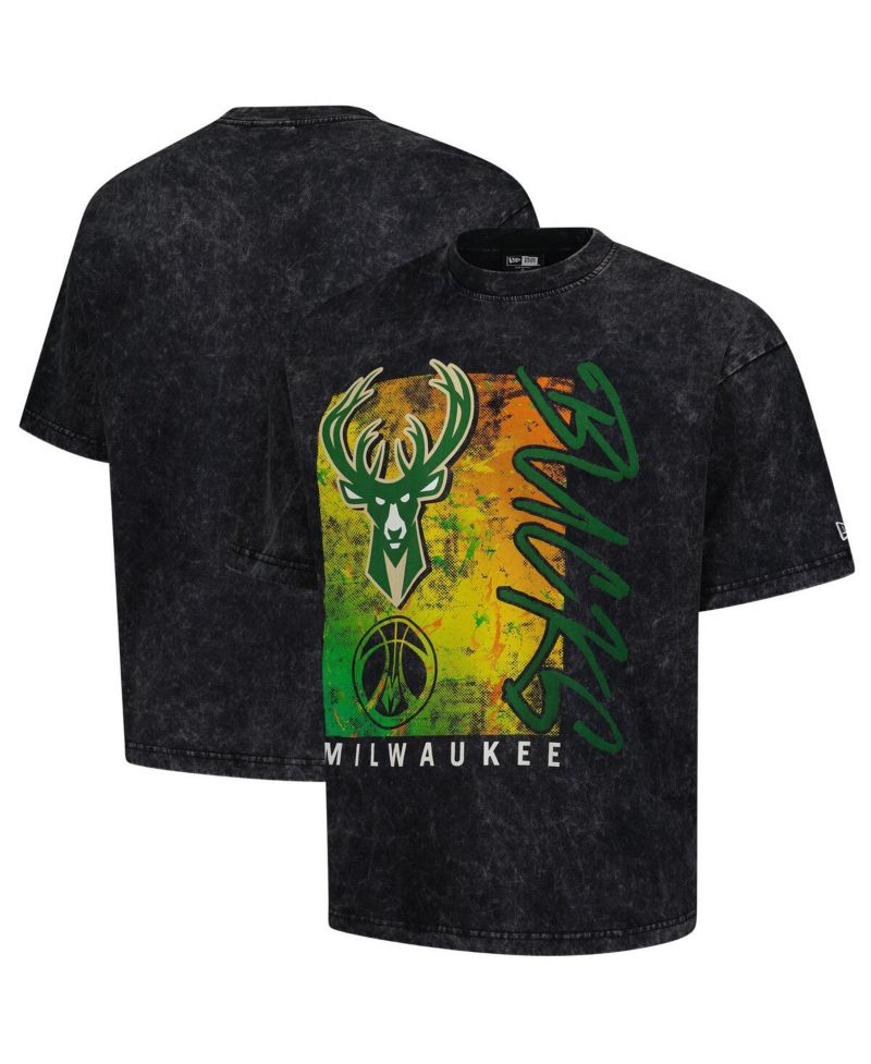 Men's Black Milwaukee Bucks Sport Classics Enzyme Washed T-Shirt