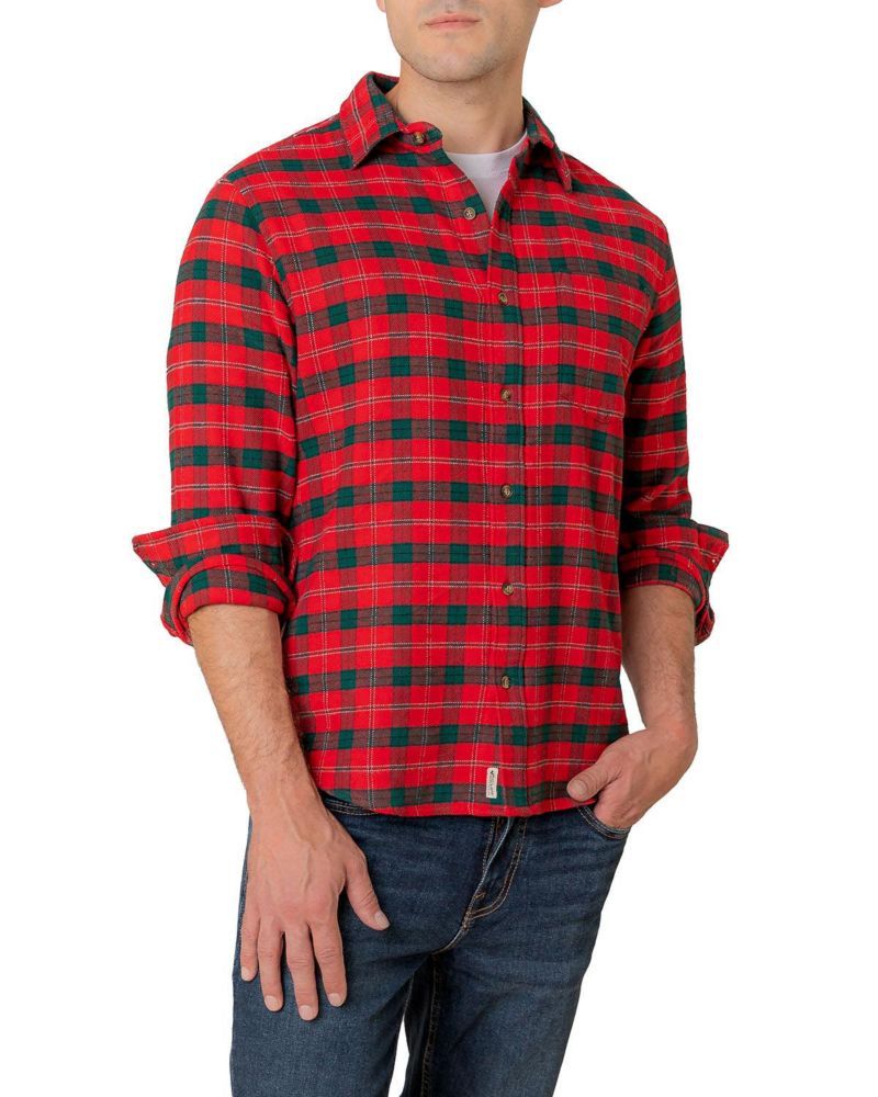 Men's Hope and Henry Organic Long Sleeve Flannel Button Down Shirt