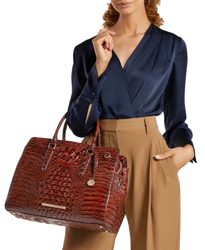 Finley Large Leather Carryall Satchel Bag