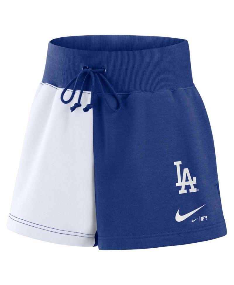 Women's Royal/White Los Angeles Dodgers Color-Block Phoenix Fleece Lounge Shorts