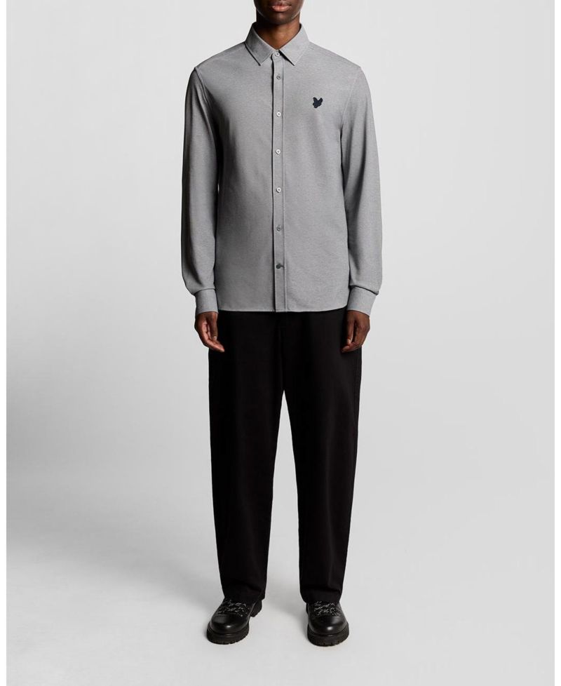Men's Jacquard Stripe Long Sleeve Shirt