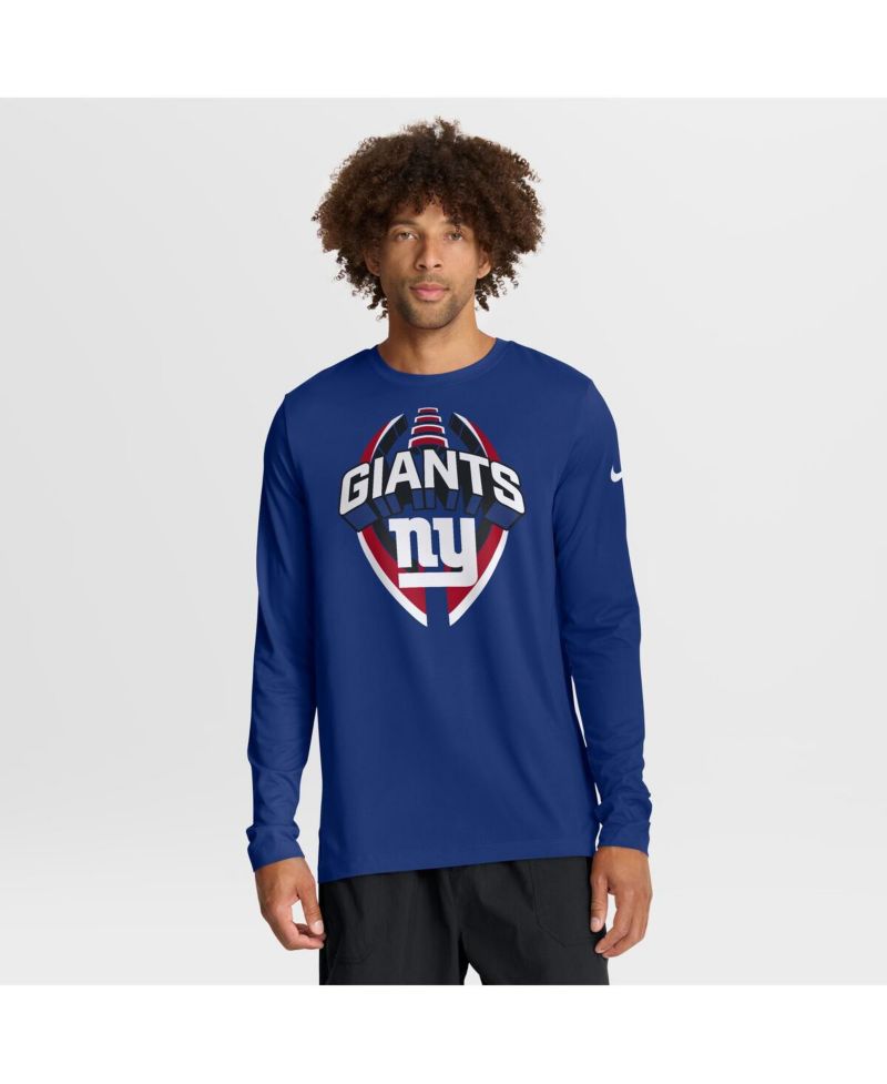 Men's Royal New York Giants Primetime Legend Icon Performance Long Sleeve T-Shirt