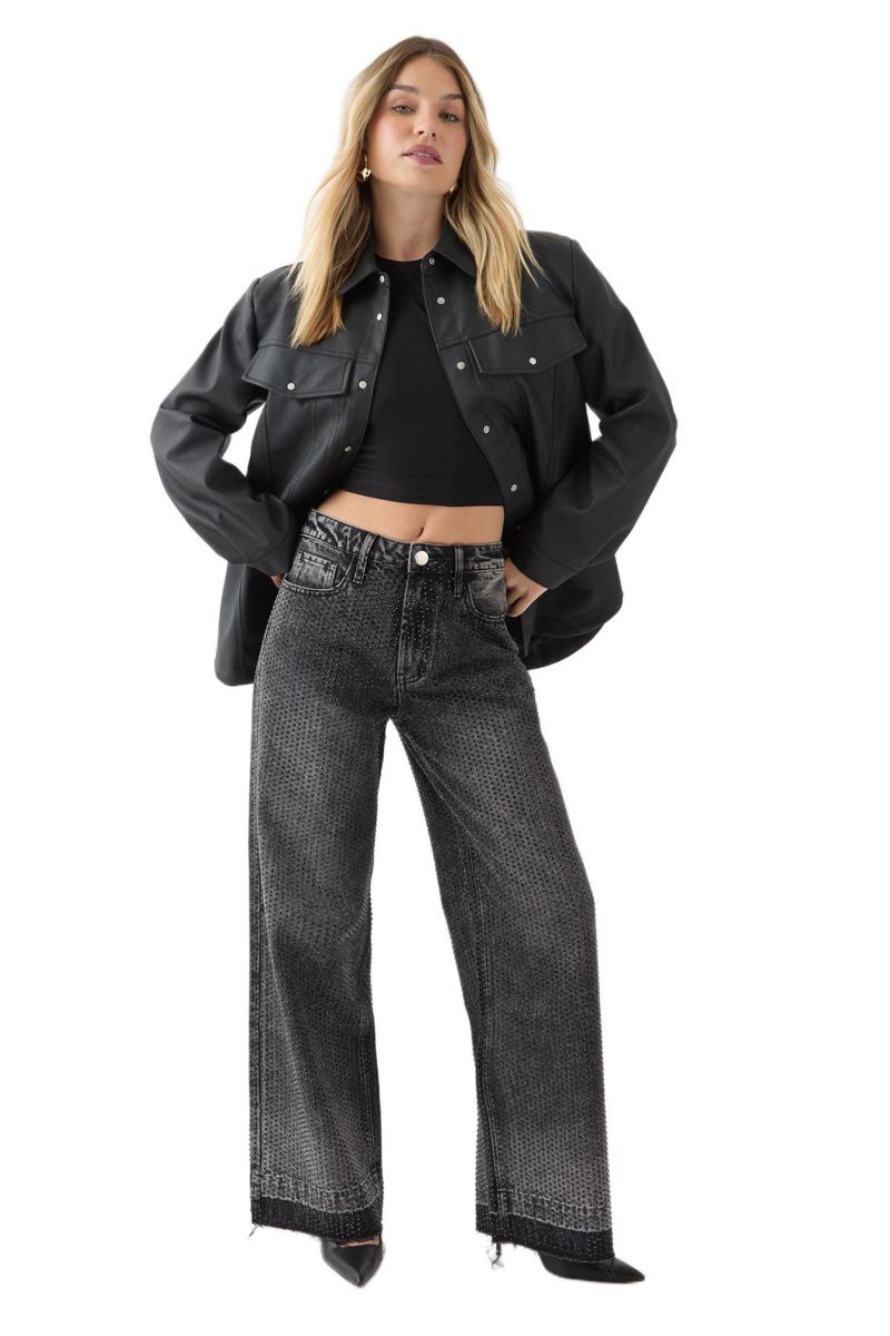 Women's Diamante Embellished Straight Leg Jeans