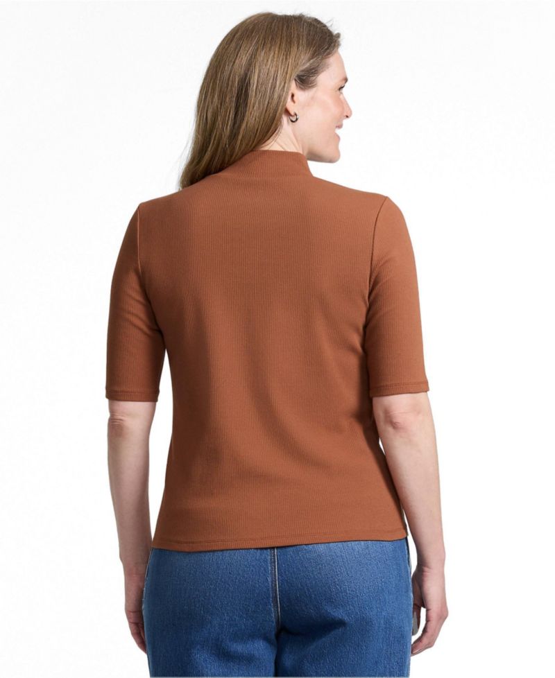 Women's Wide Rib Mock Neck T-Shirt