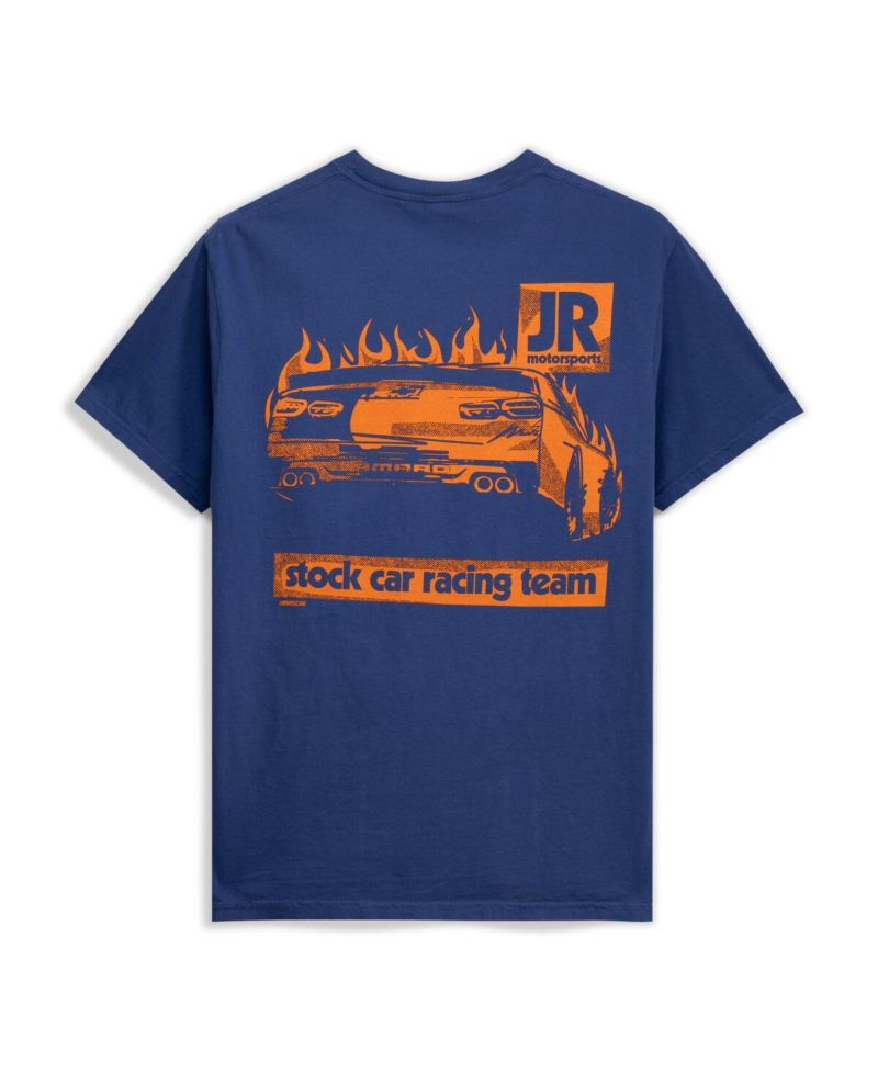 Men's Navy Stock Car Racing Team Pocket Heavyweight T-Shirt