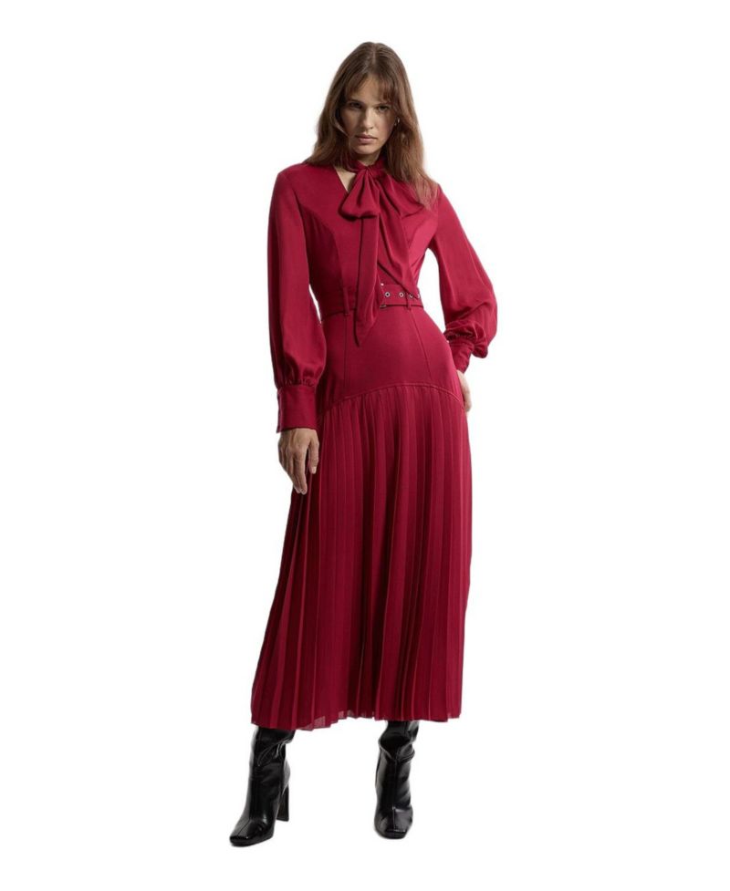 Women's Jersey Ponte Georgette Mix Maxi Dress