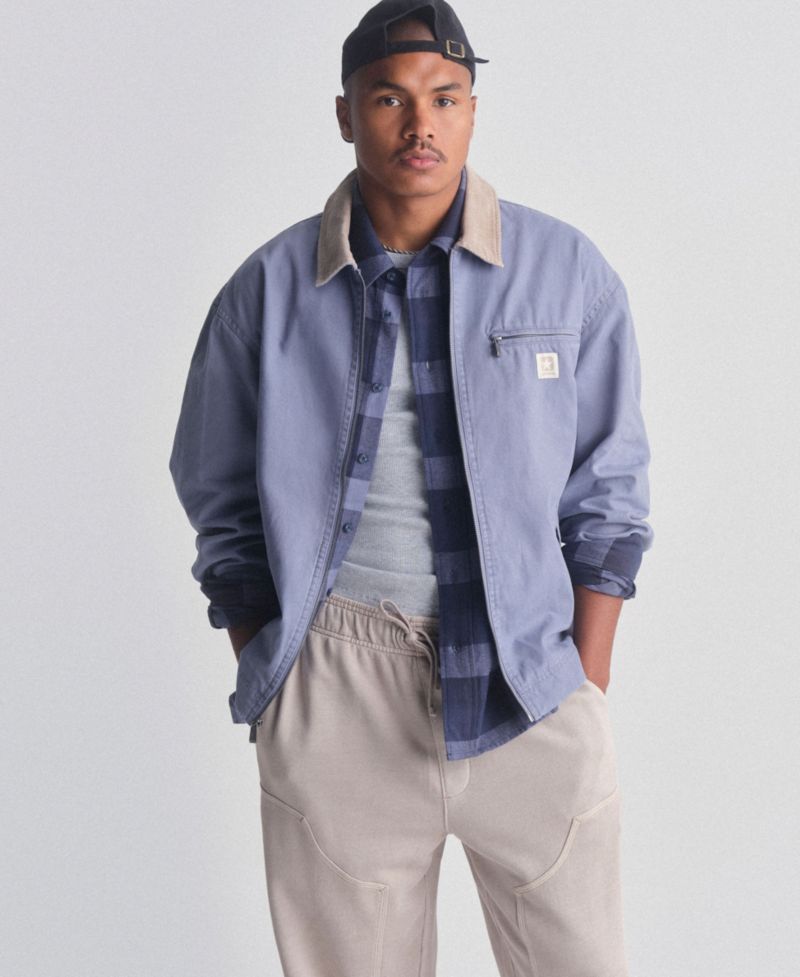Men's Framework Corduroy Collar Front Zip Jacket