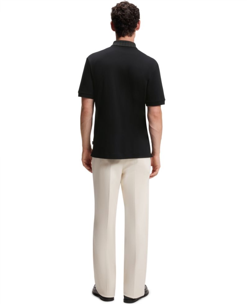 Men's Cotton Regular-Fit Patterned Collar Polo Shirt