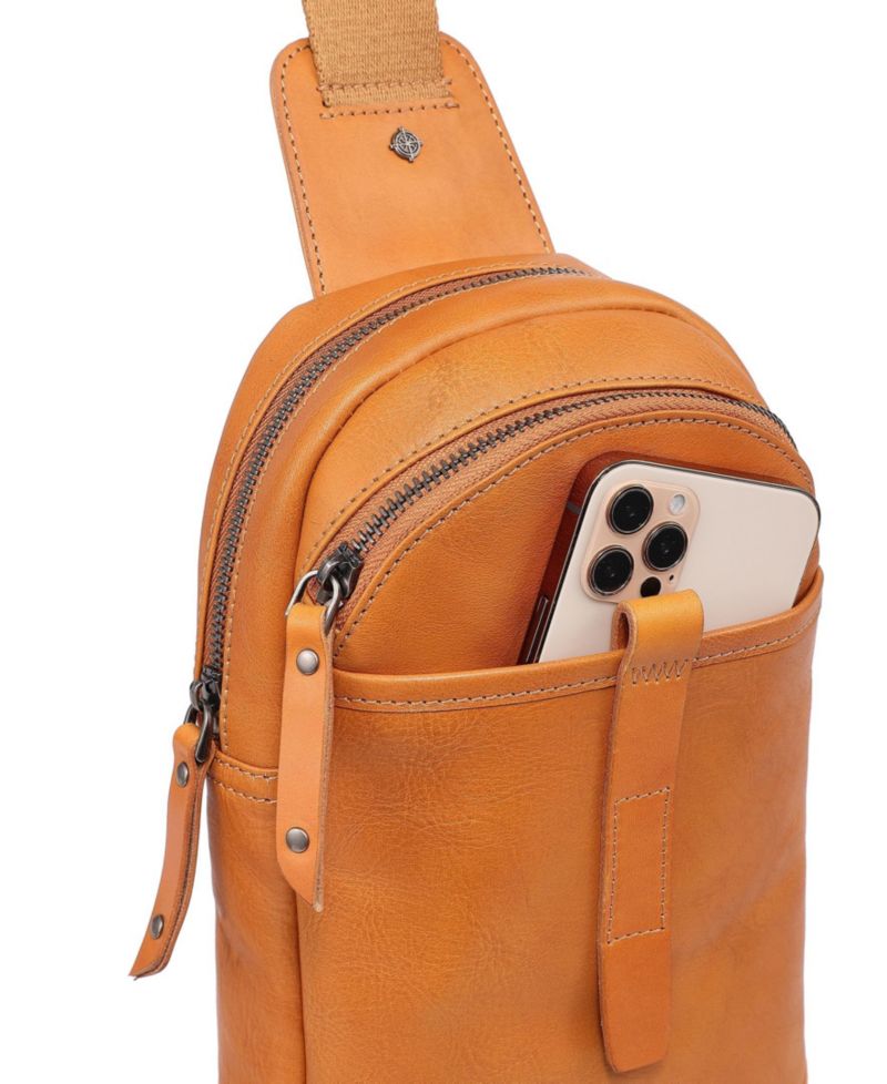Sun-Wing Leather Sling Bag