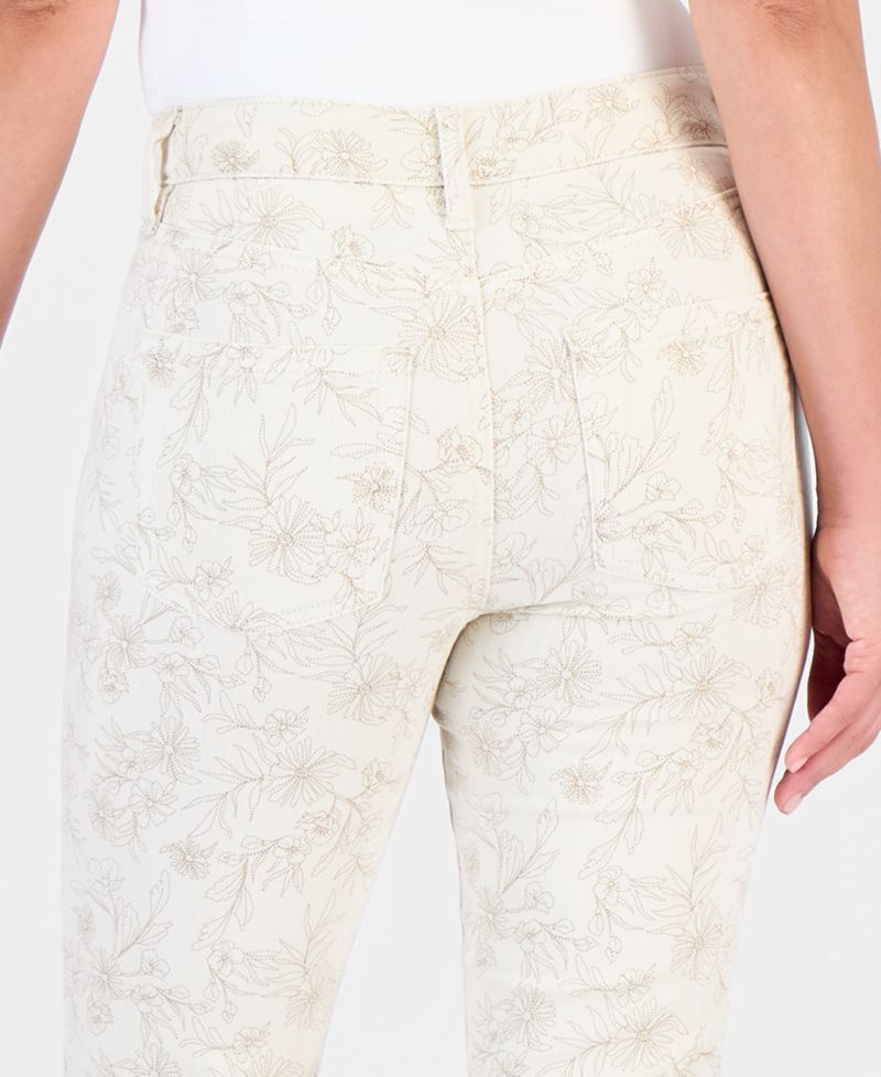 Petite Printed High-Rise Cropped Jeans