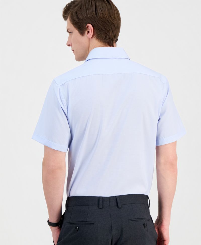 Men's Slim-Fit Performance Four-Way Stretch Short-Sleeve Dress Shirt