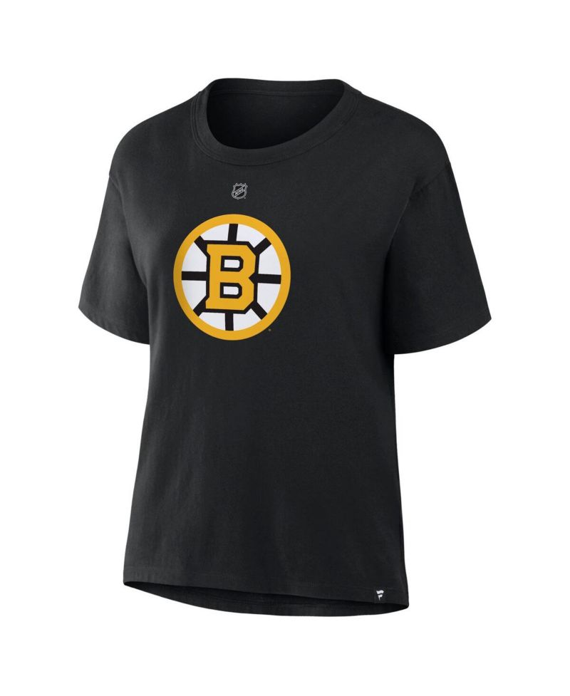 Women's Jeremy Swayman Black Boston Bruins Authentic Stack Name & Number T-Shirt