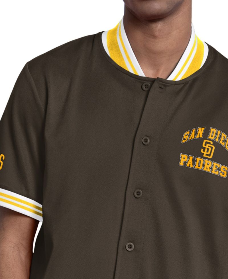 Men's Brown San Diego Padres Button-Up Short Sleeve Jacket