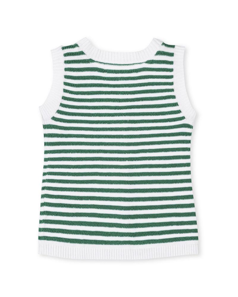 Girls Hope and Henry Organic Button Front Sweater Tank with Bows