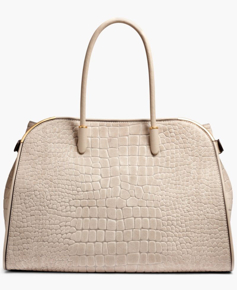 Satin Suede Croco Tote