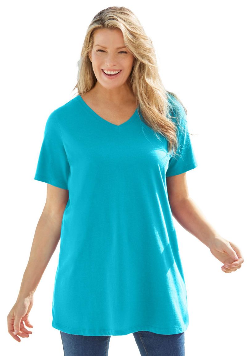 Women's Within Perfect Short-Sleeve V-Neck Tunic Top