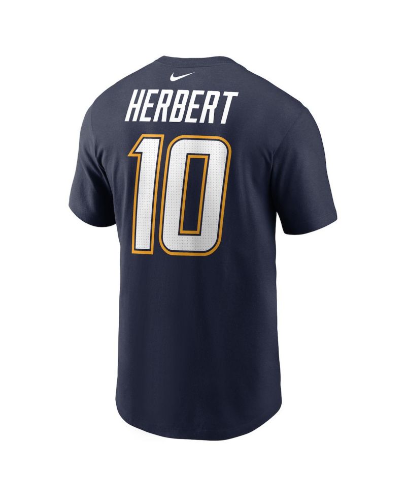Men's Justin Herbert Navy Los Angeles Chargers Alternate Super Chargers Name & Number T-Shirt