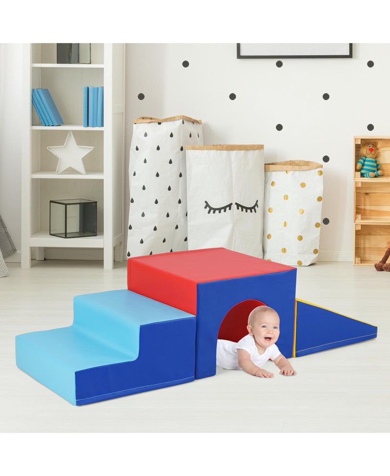 Kids Climb and Crawl Activity Playset Blocks w/ Waterproof PU Cover EPE Foam